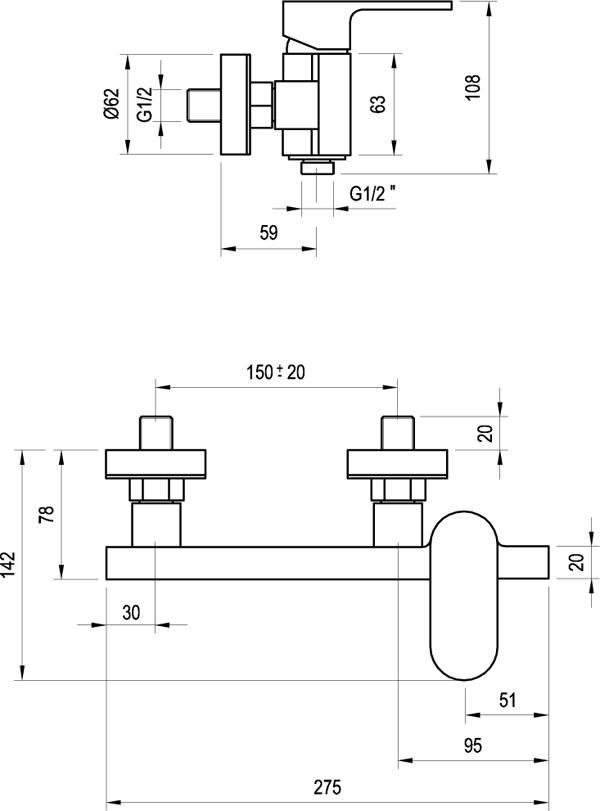 Смеситель для душа Ravak Chrome X070043 хром
