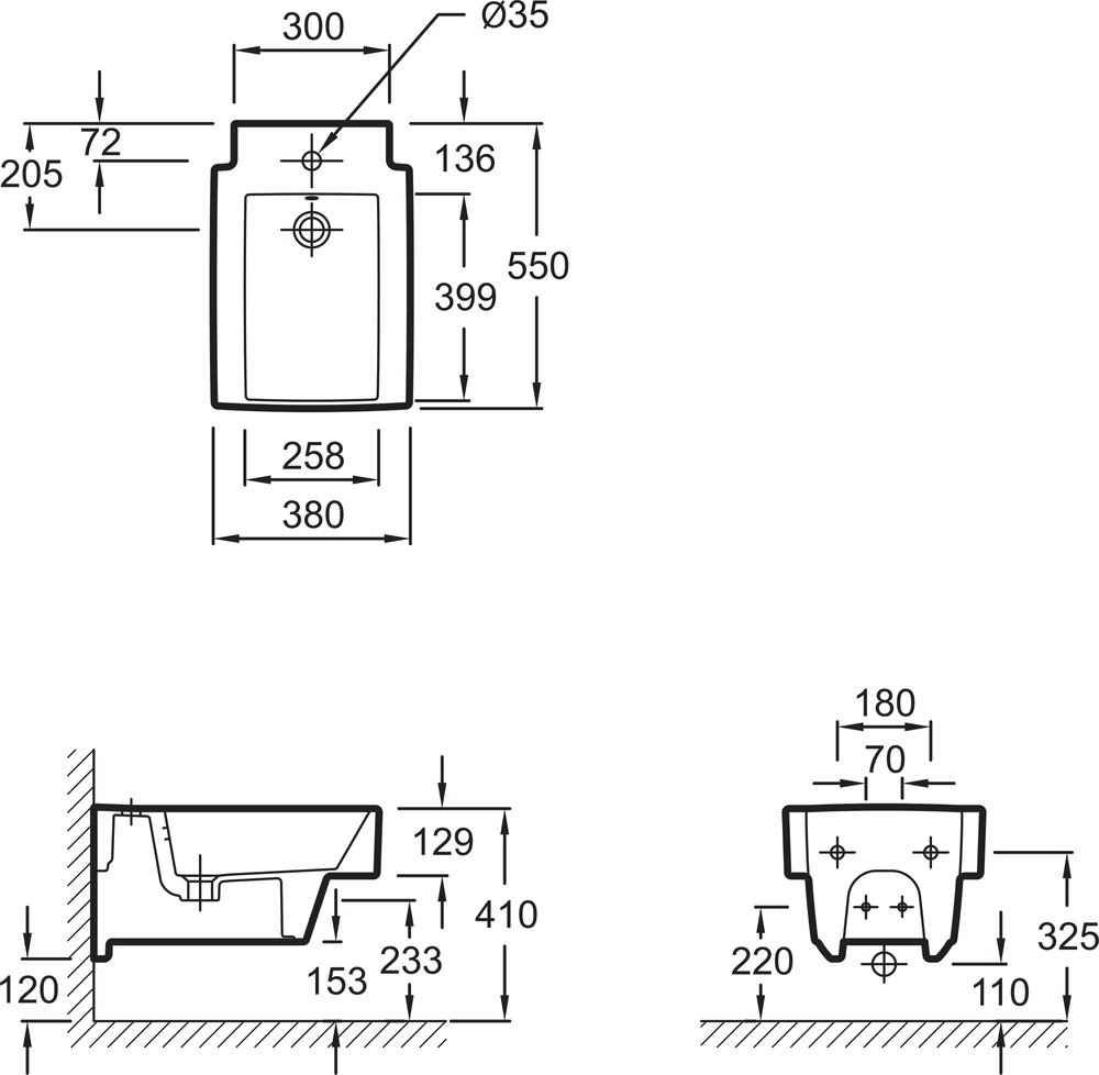 Биде подвесное Jacob Delafon Terrace EMA0002