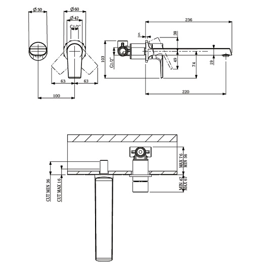 Смеситель для раковины Villeroy & Boch Liberty TVW10700800161 хром