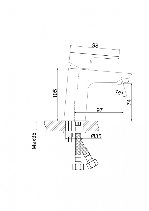 Смеситель для раковины Cersanit CERSANIA 63030 хром
