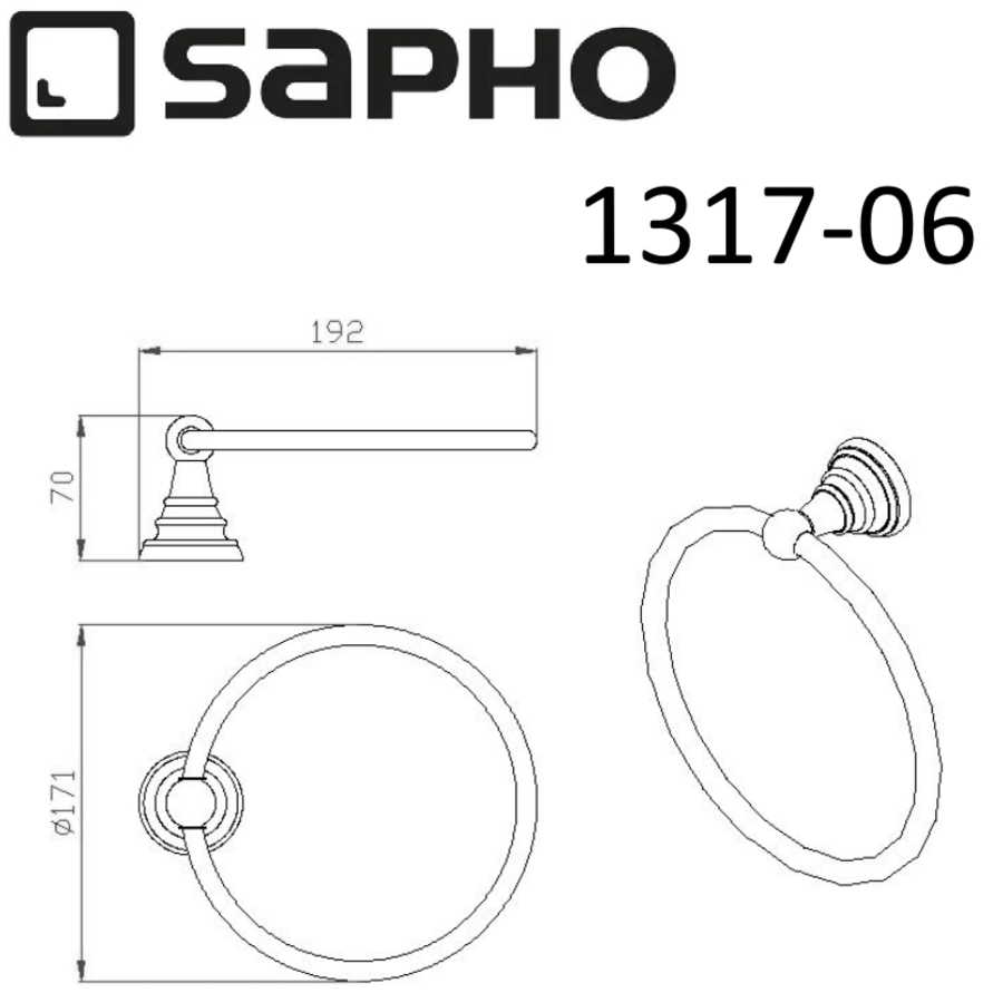 Полотенцедержатель Sapho DIAMOND 1317-06 хром