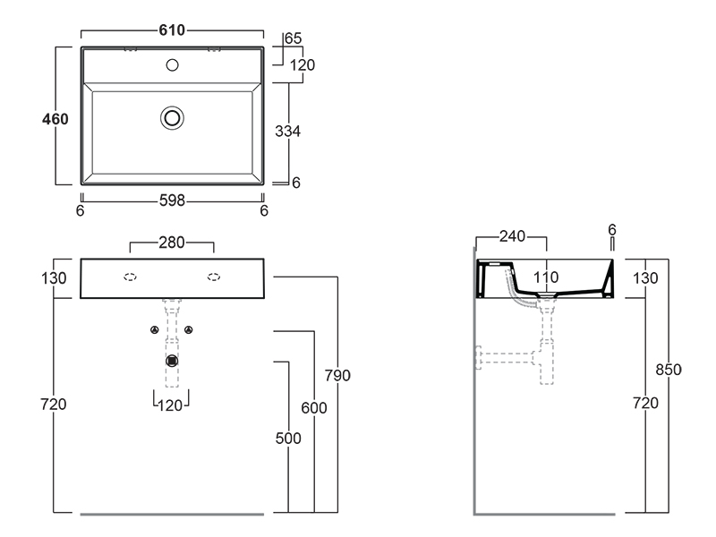 Раковина 60см Simas Agile AG61 белый
