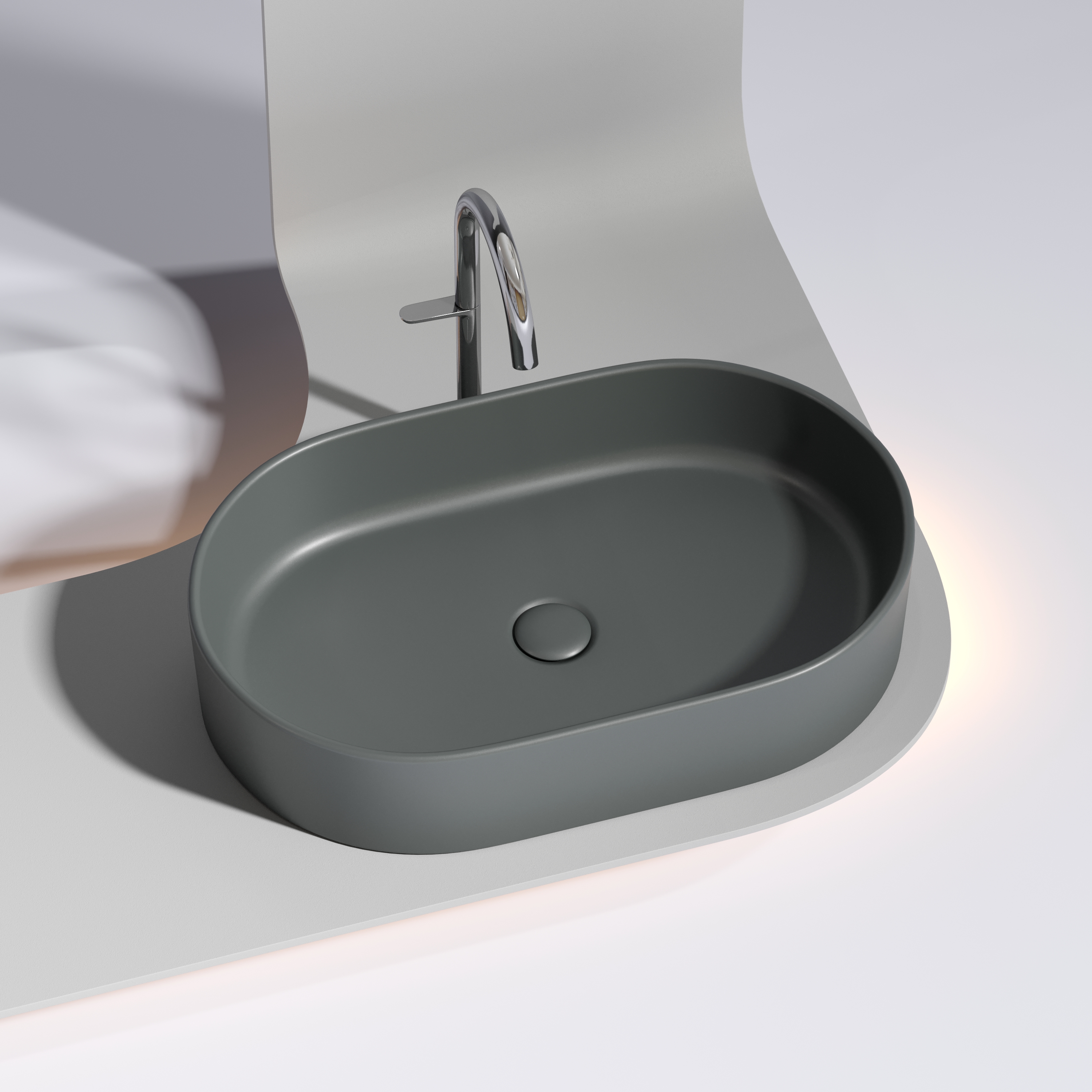 Раковина накладная 60см Ceramica Nova Element CN6048MDH антрацит матовый