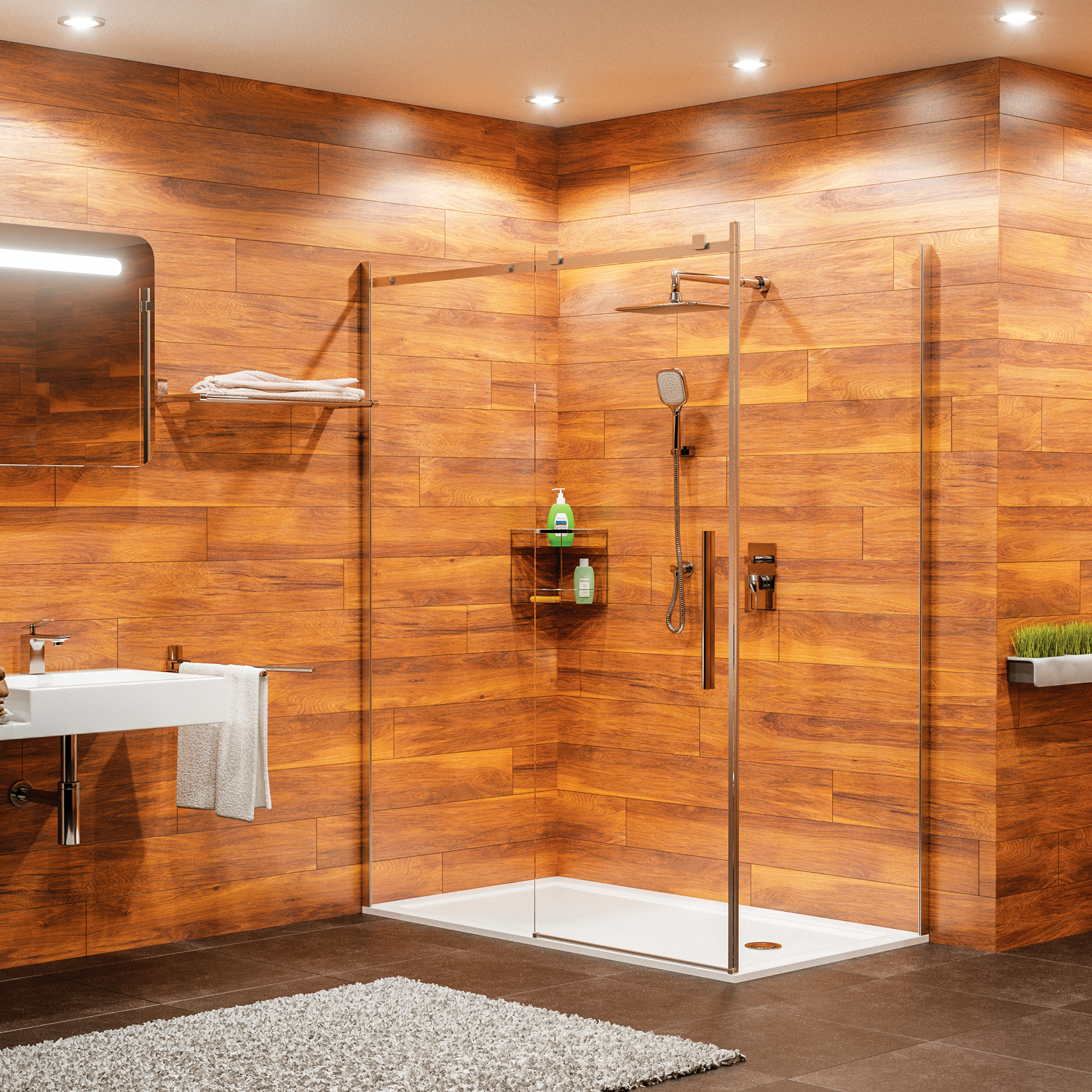 Душевой угол WasserKraft Alme 15R33 130x90x200, профиль хром, стекло прозрачное