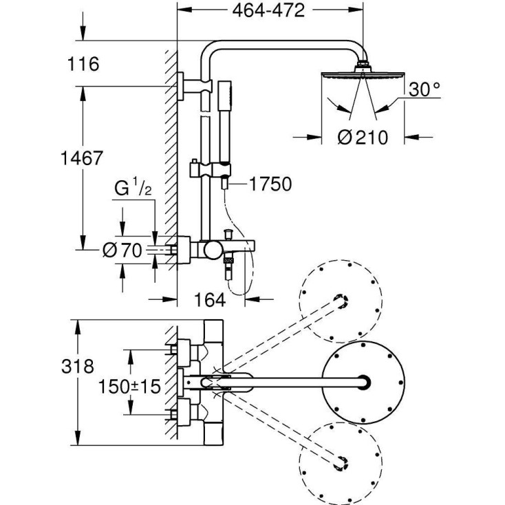 Душевая стойка Grohe Rainshower 27641000 хром