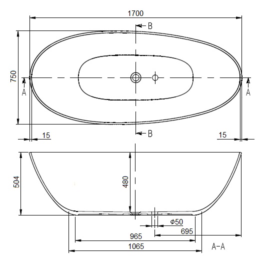 Квариловая ванна Villeroy & Boch Antao 170х75 UBQ170TAO7V-01 alpin