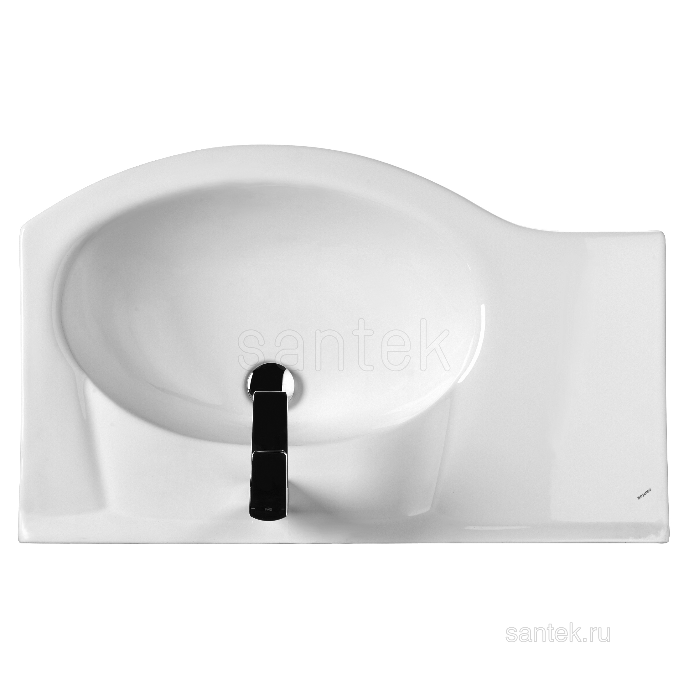 Раковина Santek Коралл 83 отверстие под смеситель 1WH110225 с левым крылом