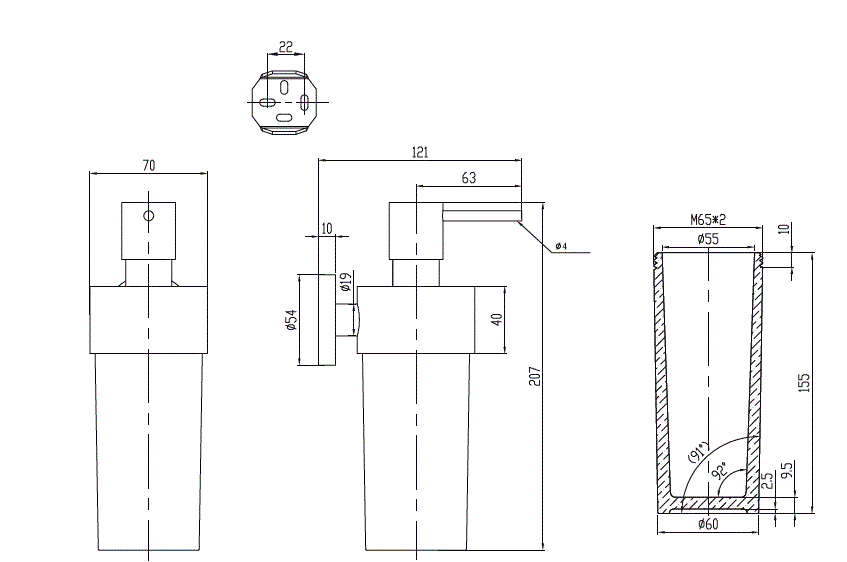 Дозатор Villeroy & Boch Elements-Tender TVA15100700061 хром