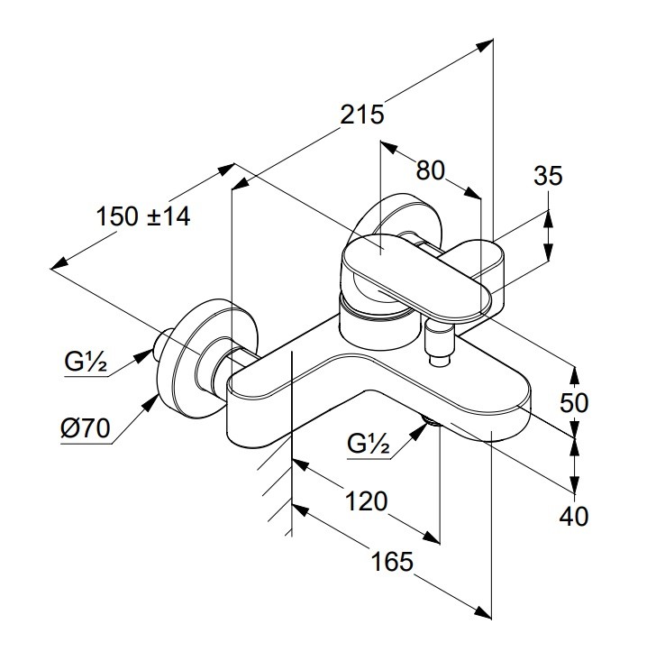 Смеситель для ванны Kludi Louva 246913975 черный матовый