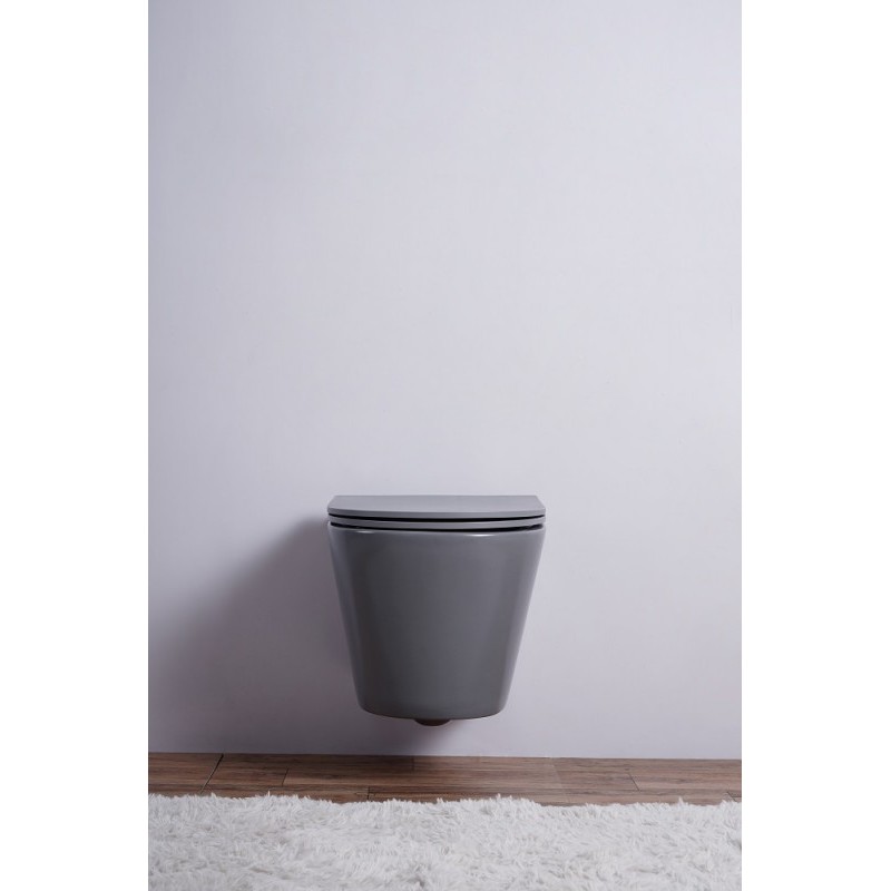 Унитаз подвесной Esbano CLAVEL серый матовый, с сиденьем микролифт