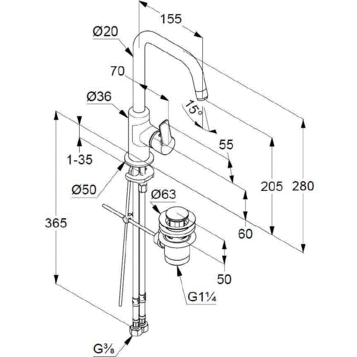 Смеситель для раковины Kludi Pure&Easy 370230565 хром