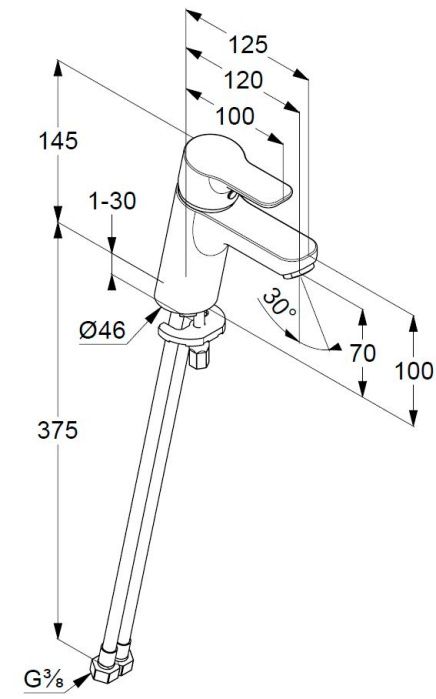 Смеситель для раковины Kludi Pure&Easy 370280565 хром