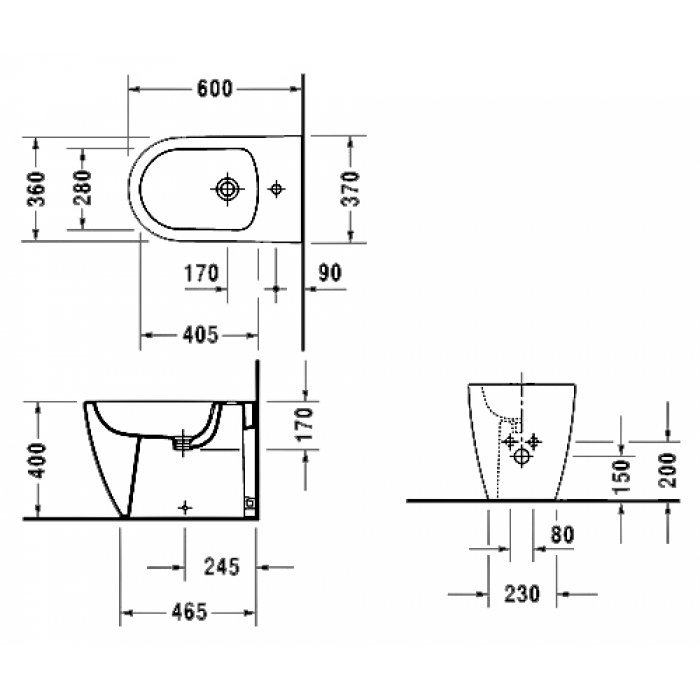 Биде напольное Duravit ME by Starck 2289100000