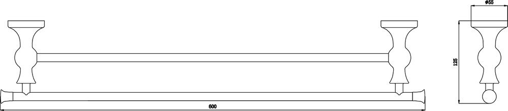 Держатель для полотенец Rush Crete CR35532 двойной Бронза