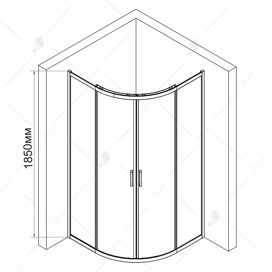 Душевой угол RGW Classic 80x80x185 профиль черный, стекло прозрачное