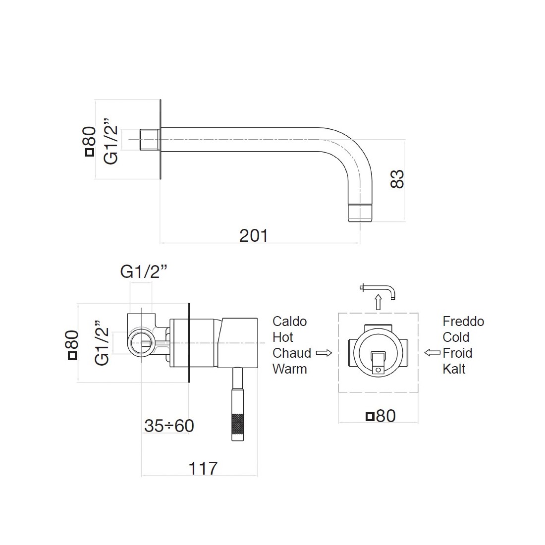 Смеситель для раковины Webert Rimini RI830605015, хром