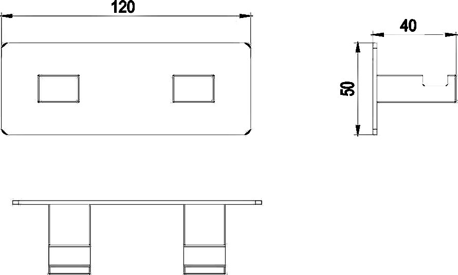 Двойной крючок Timo Selene 10014/00 Хром