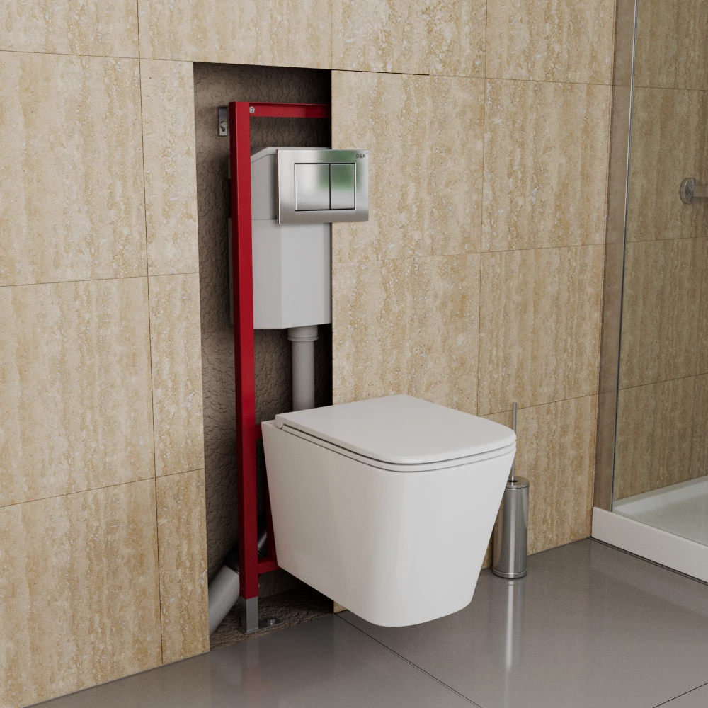 Готовое решение для подвесных унитазов D&K DI8140116 с клавишей хром