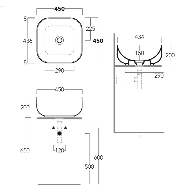 Раковина накладная 45см Simas Baloon BA03 белый