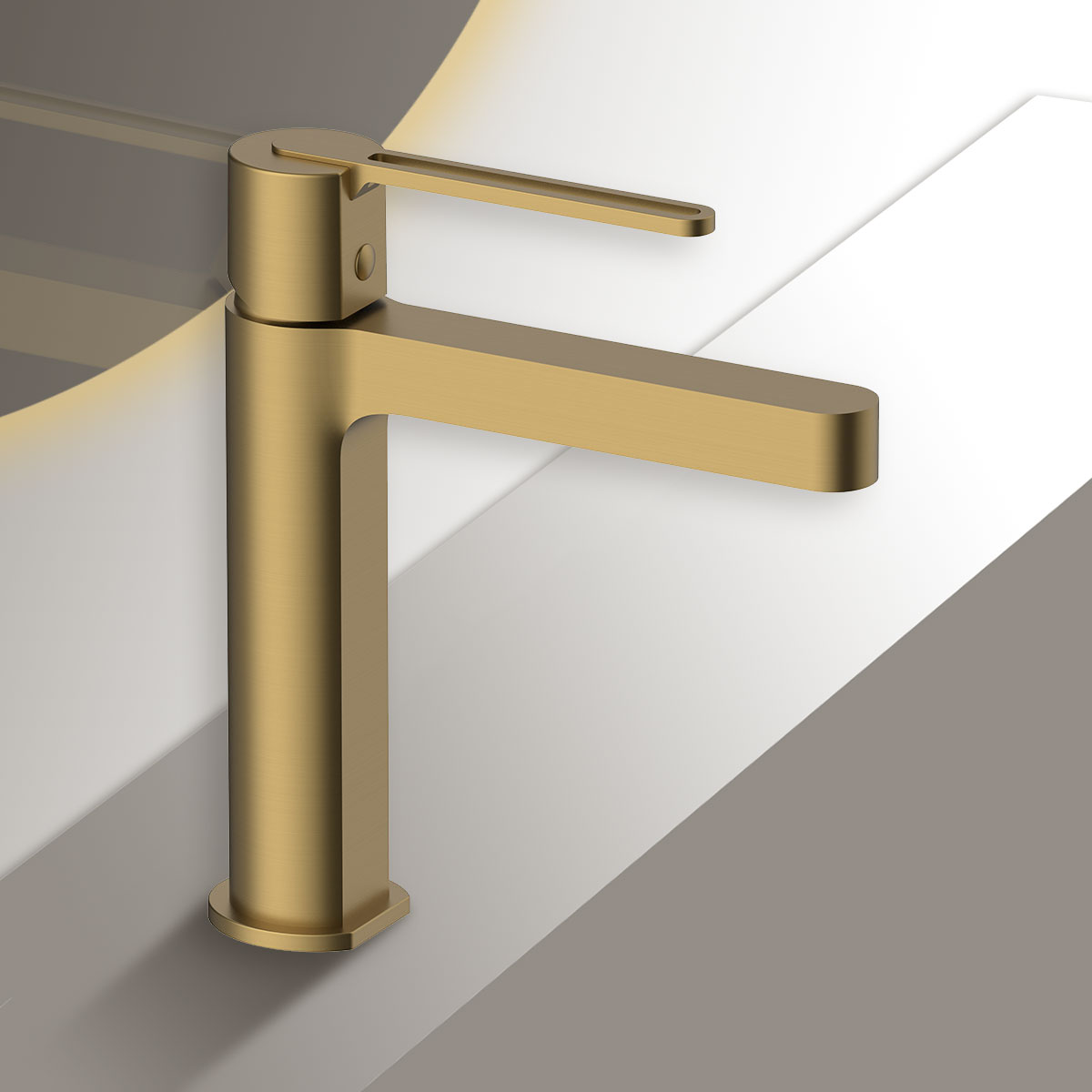 Смеситель для раковины Vincea Rondo VBF-1R1BG золото матовое