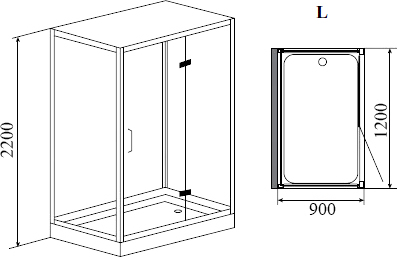 Душевая кабина Timo Premium PURO Н-511 L 120x90x220 профиль хром глянцевый, стекло прозрачное