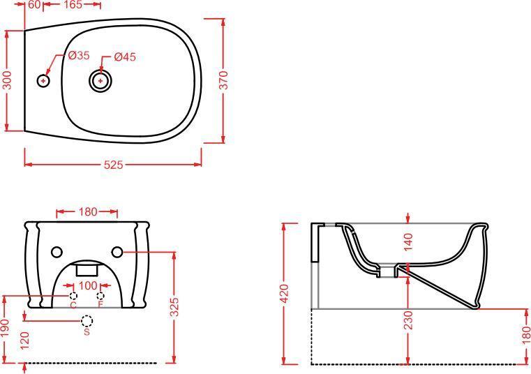 Биде подвесное ArtCeram Atelier AZB001 01 00/ATB 001 01
