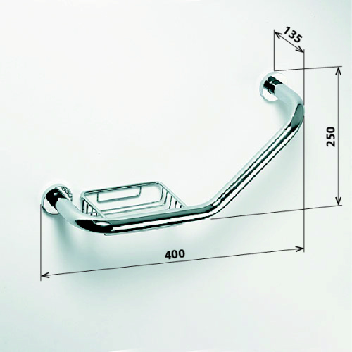 Поручень с мыльницей Bemeta Omega 102307032 Хром