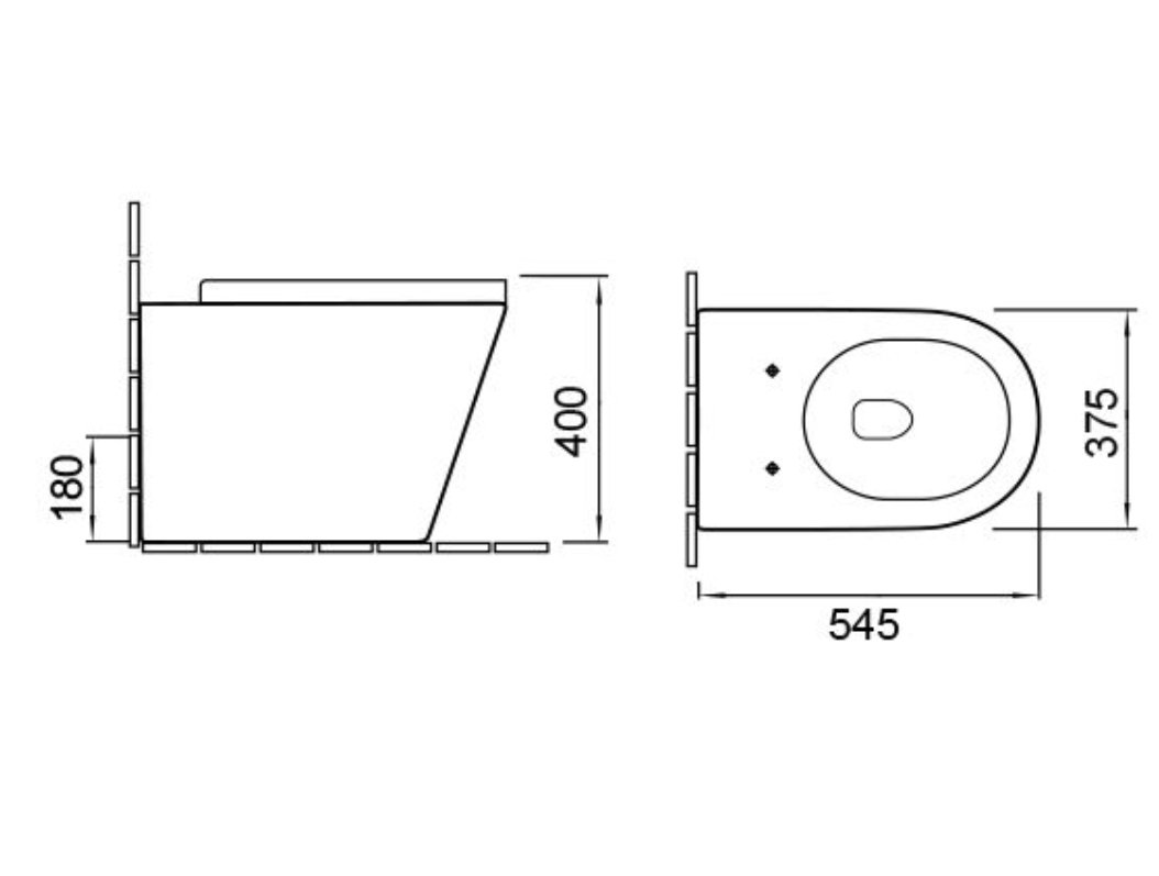 Унитаз приставной SantiLine SL-5020MB матовый черный, с сиденьем микролифт