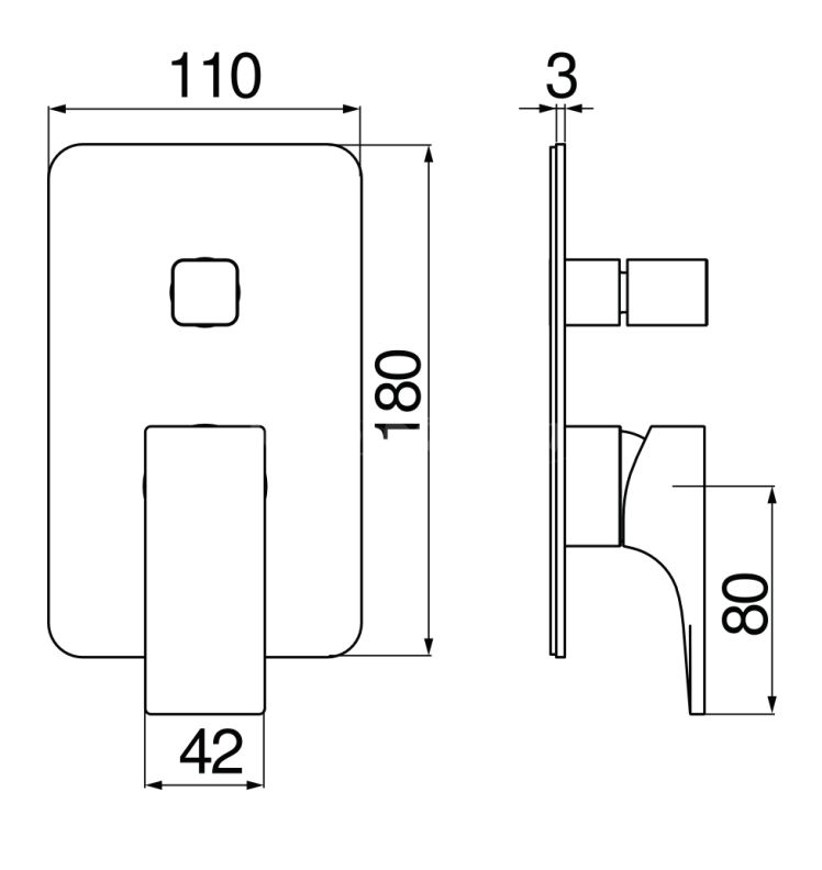Смеситель для душа Nobili Seven SE124100BM черный матовый