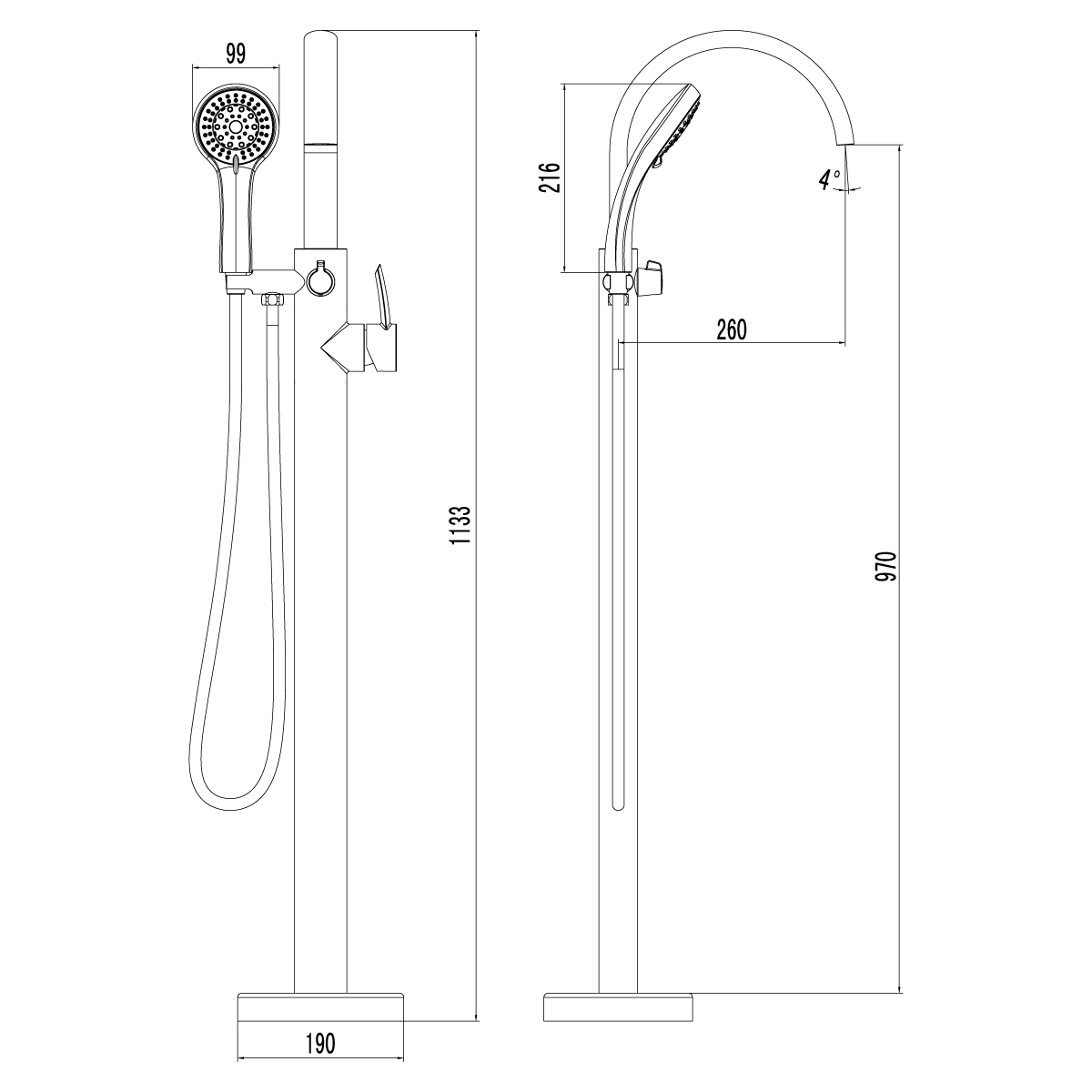 Смеситель для ванны с душем Lemark Atlantiss LM3244C хром
