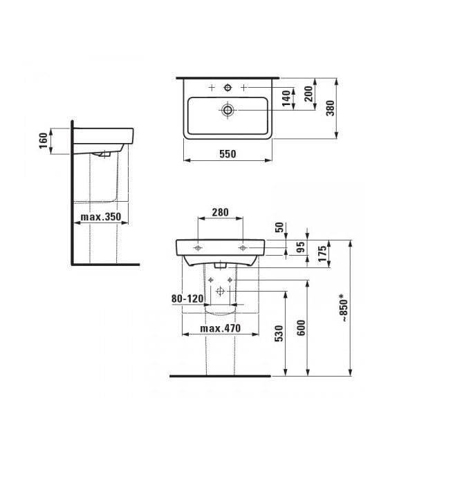 Раковина Laufen Pro A 8.1895.8.000.104.1