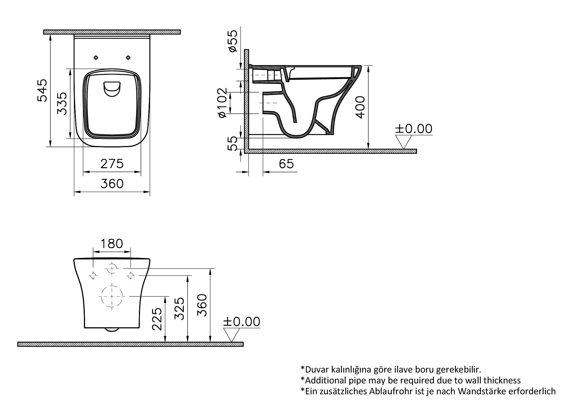 Комплект унитаза с инсталляцией Vitra Zentrum Square 9875B003-7201 с сиденьем микролифт и кнопкой смыва хром
