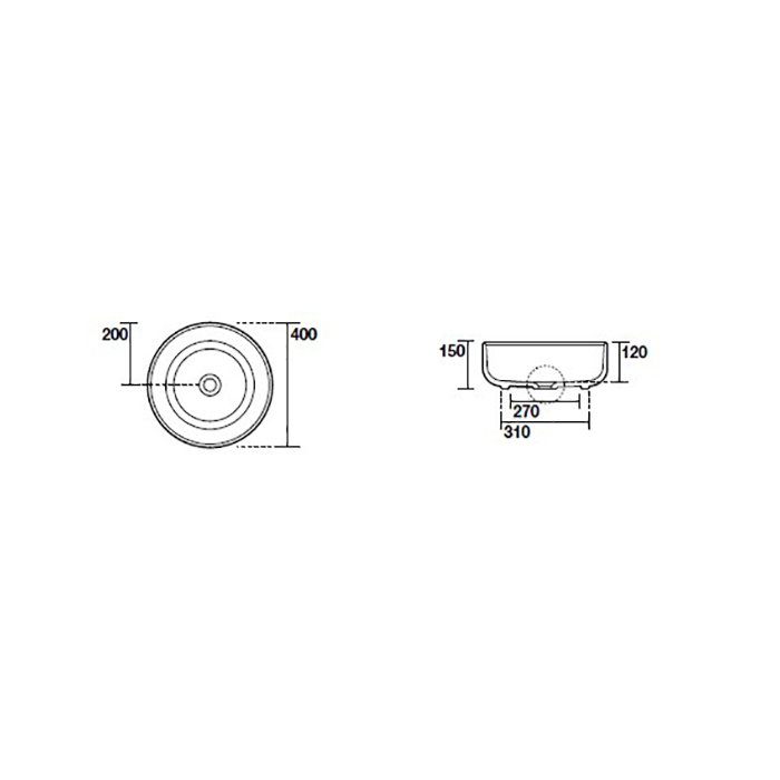 Раковина накладная 40см Kerasan Nolita 534430 белый матовый