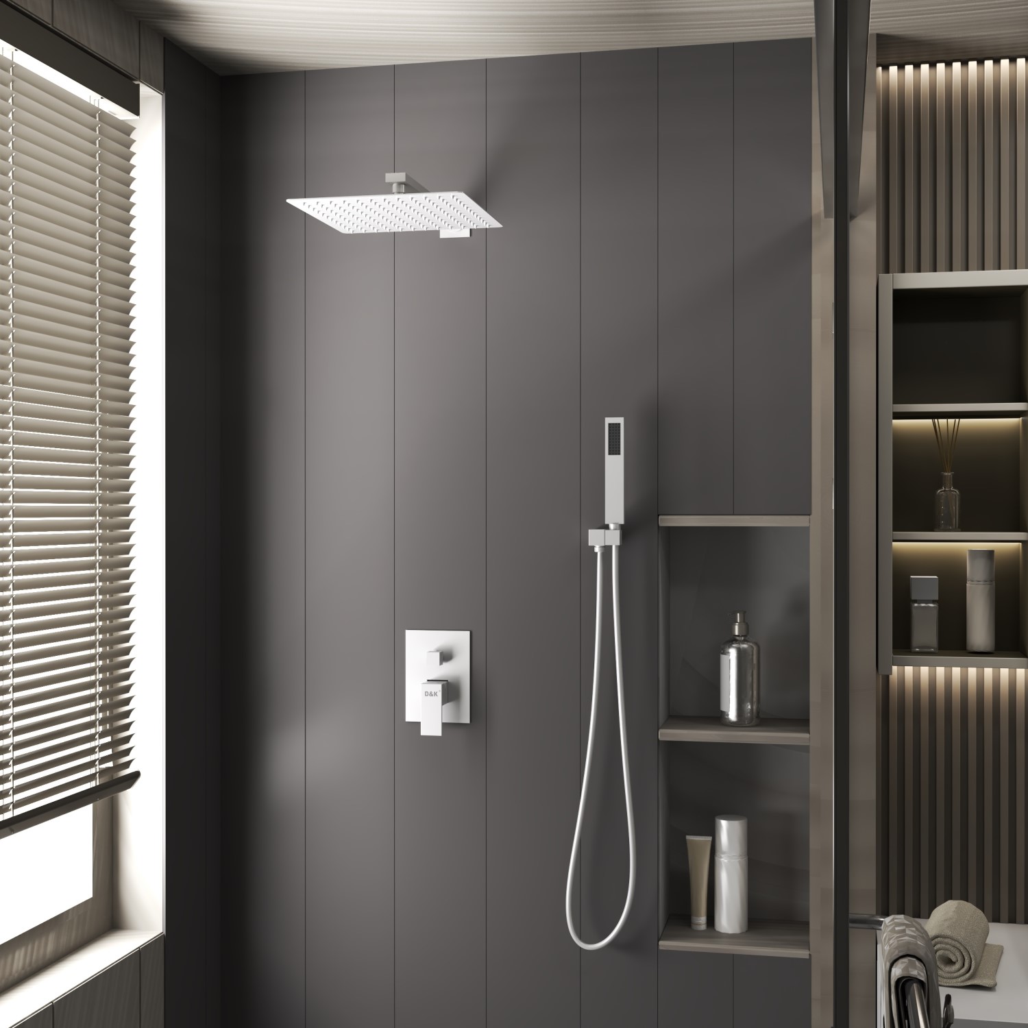 Душевая система встраиваемая D&K Bayern.Liszt DA1515708A04, белый