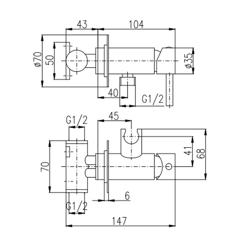 Гигиенический душ со смесителем Rav Slezak Seina SE843/1CMAT, черный