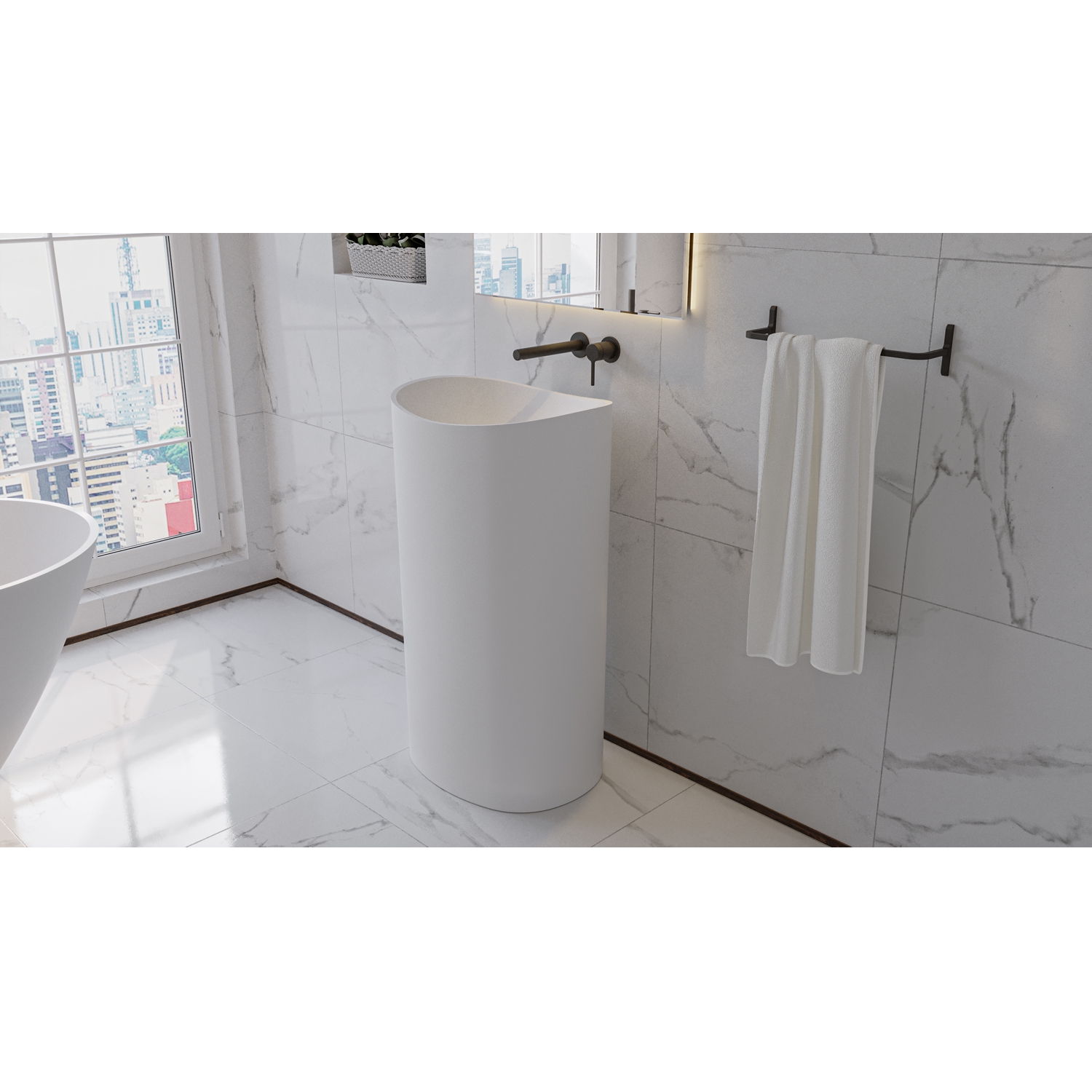 Умывальник WHITECROSS Stella 50x40 (белый мат) иск. камень