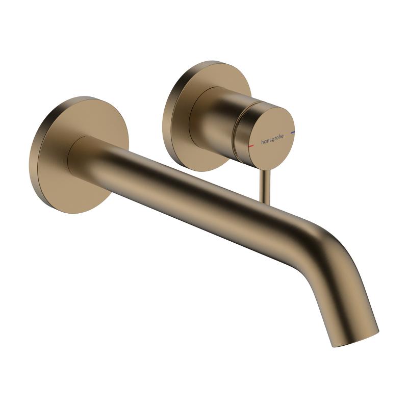 Смеситель для раковины (излив 225мм) Hansgrohe Tecturis S 73351140 бронза шлифованная