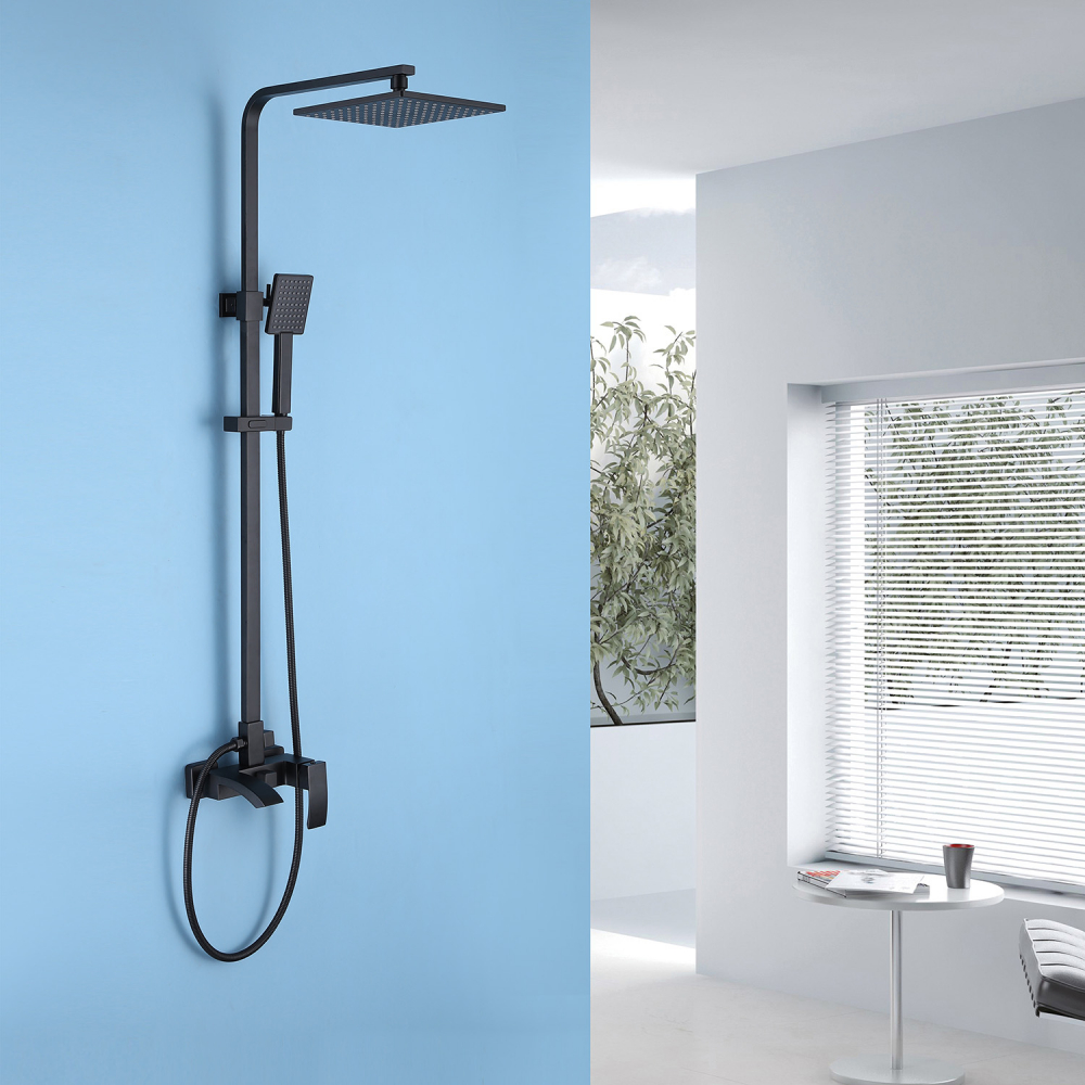 Душевая стойка со смесителем ABBER AF8616B черный матовый