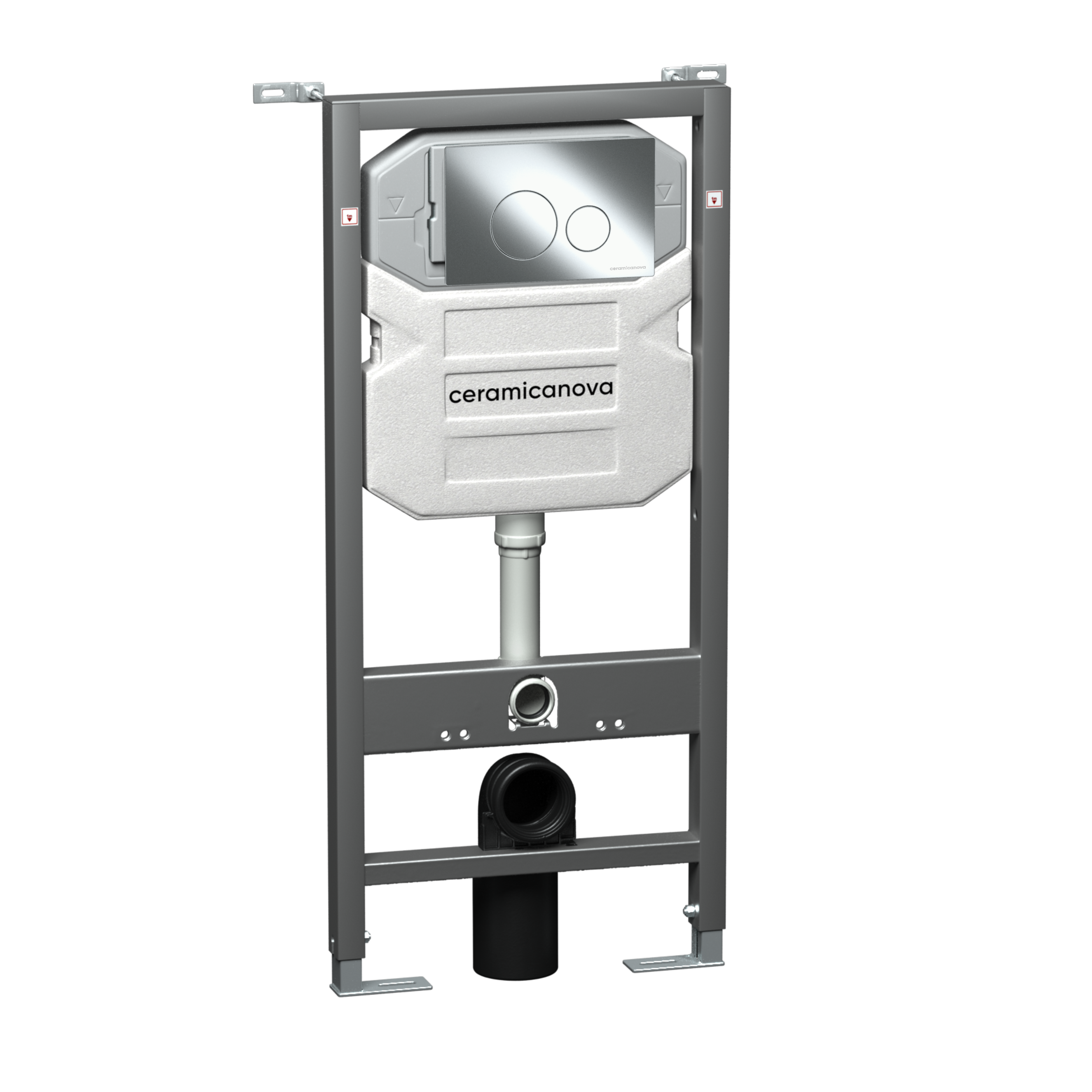 Система инсталляции для унитазов CERAMICA NOVA Envision CN1001CH с кнопкой смыва Round цвет хром и креплениями