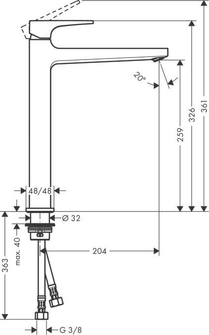 Смеситель для раковины-чаши Hansgrohe Metropol 74512000 хром