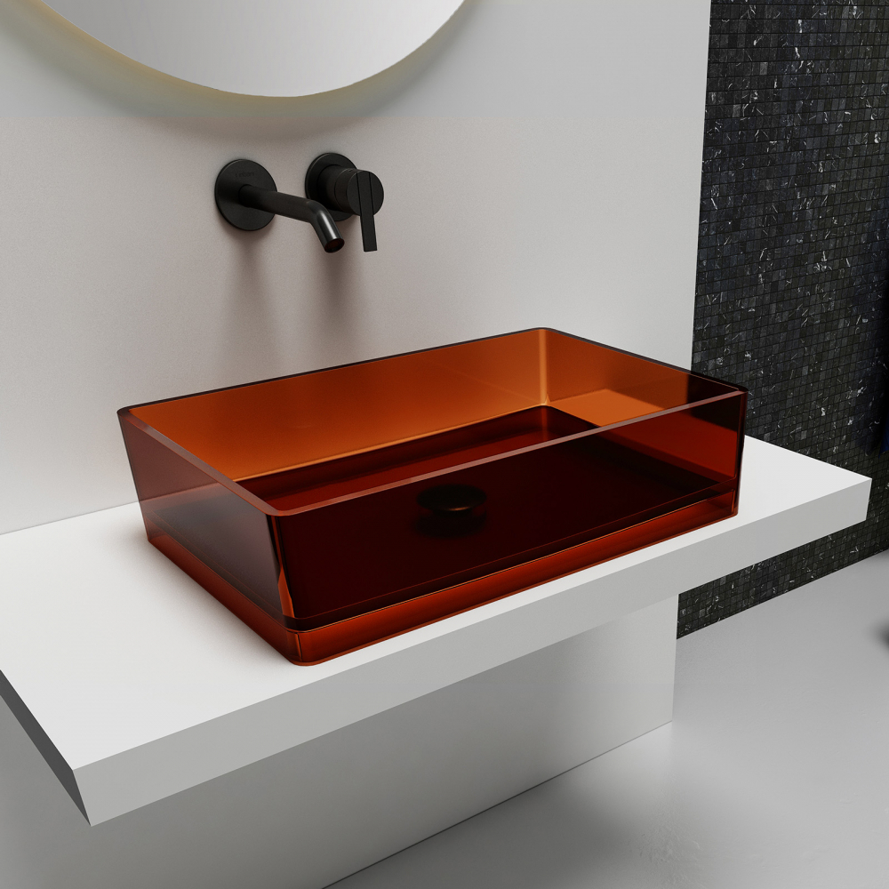 Раковина накладная 60см ABBER Kristall AT2803Opal коричневый