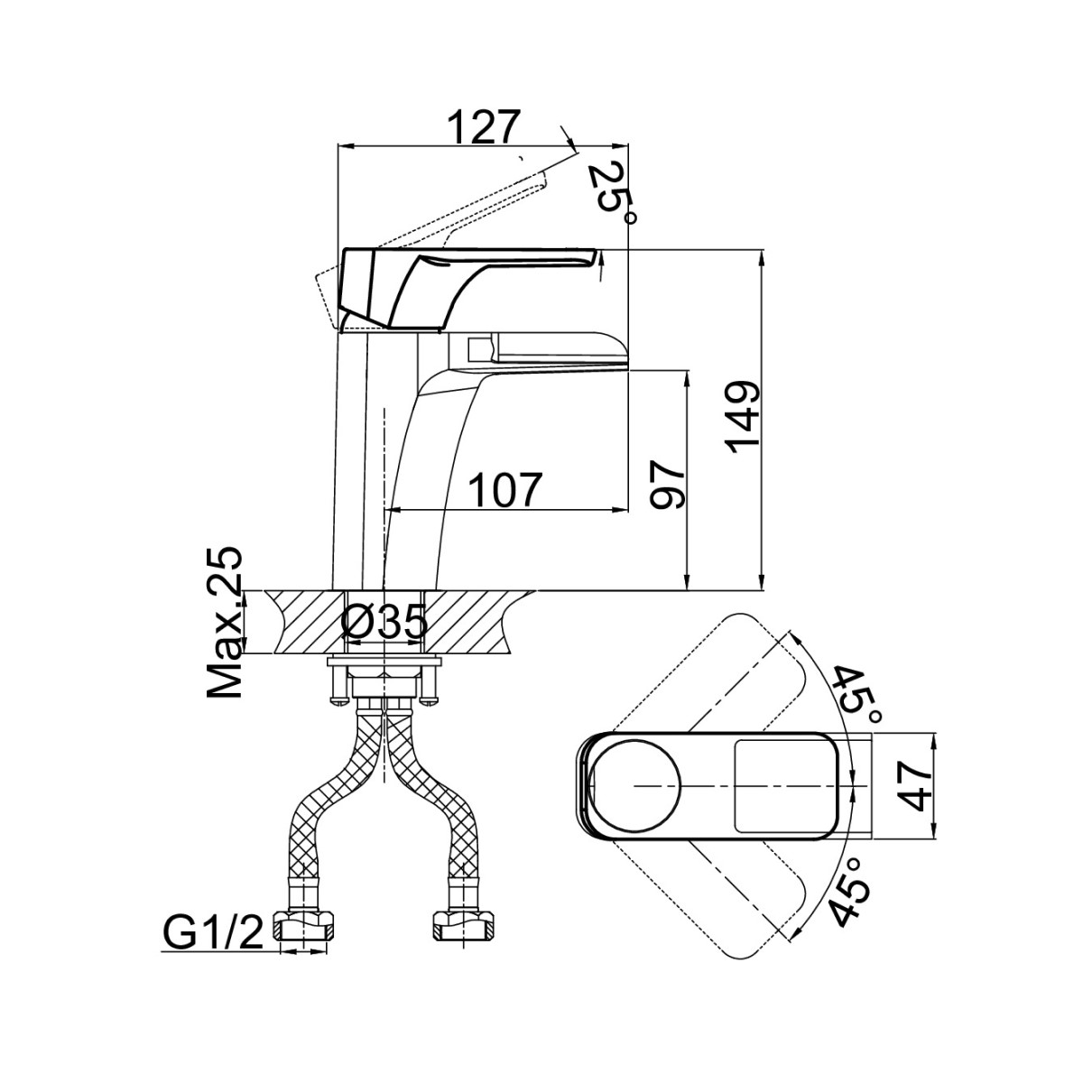 Смеситель для раковины D&K Berlin DA1432816, белый