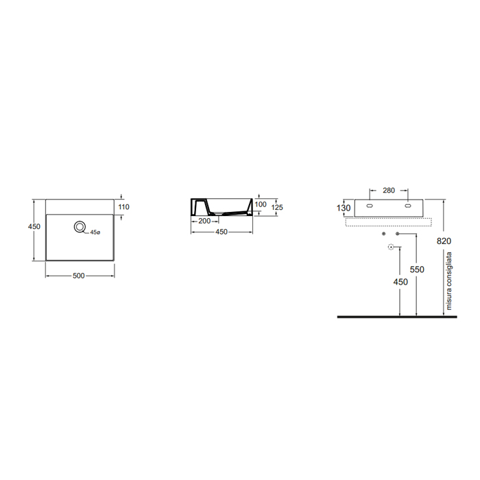 Раковина накладная 50см Azzurra Elegance EQA50 bi*0 белый