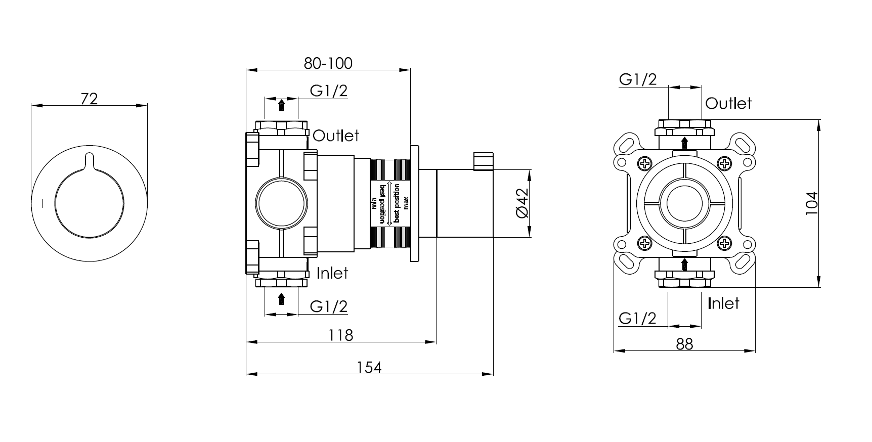 Запорный вентиль Benesque Lumiere 12010503 черный брашированный