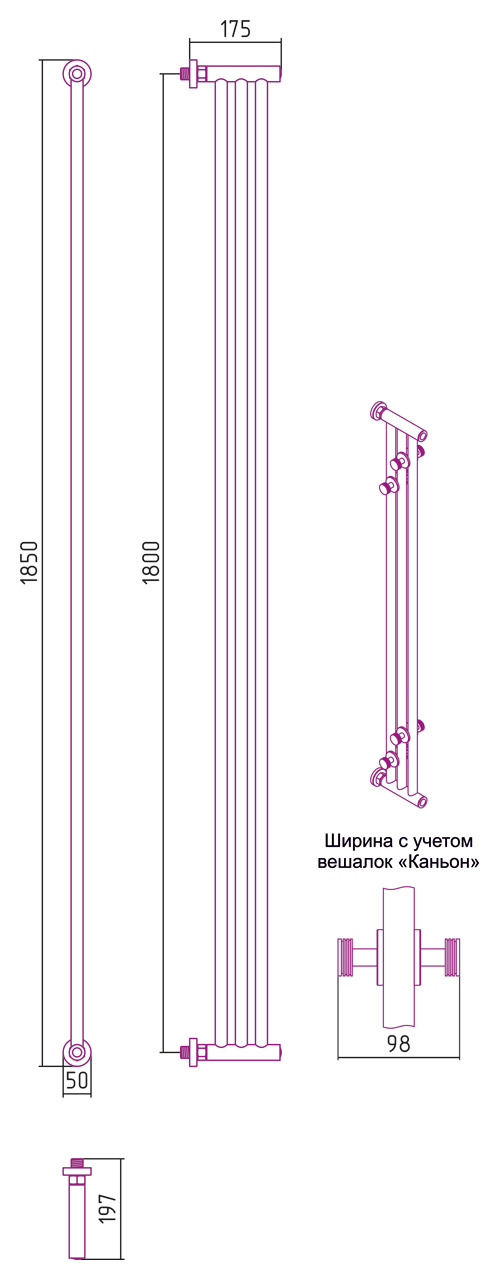 Полотенцесушитель водяной Сунержа Хорда 180х5 белый
