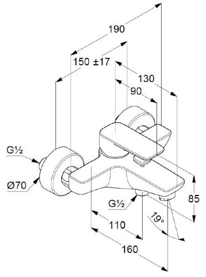 Смеситель для биде Kludi Pure&Style 406810575 хром