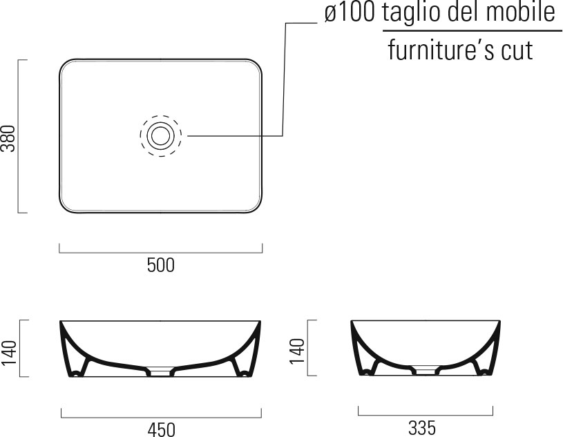 Раковина накладная 50см GSI Sand 903711 белая