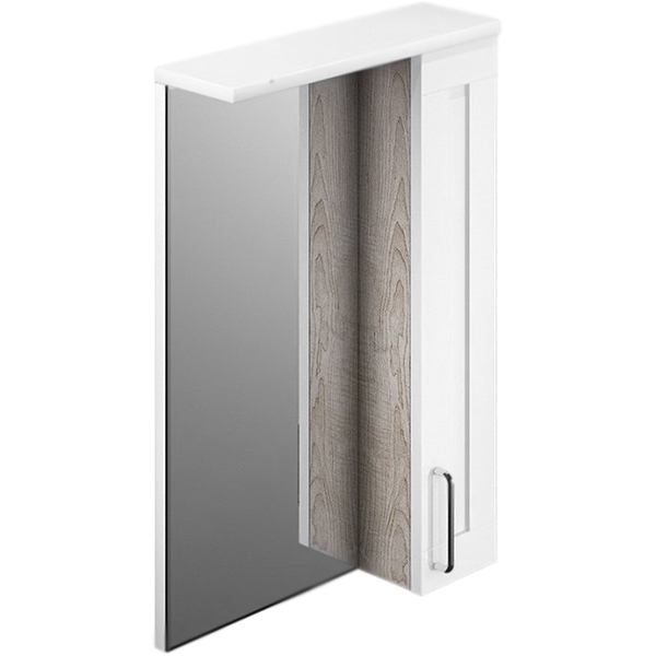 Зеркальный шкаф Iddis Sena 50 с подсветкой Белый Светлое дерево