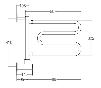Полотенцесушитель электрический Margaroli Vento 510 410х507 хром