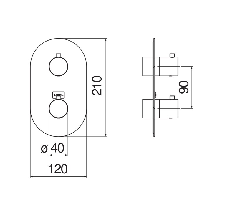 Смеситель для ванны с душем с термостатом Nobili Live WE00102/TFLP черный матовый